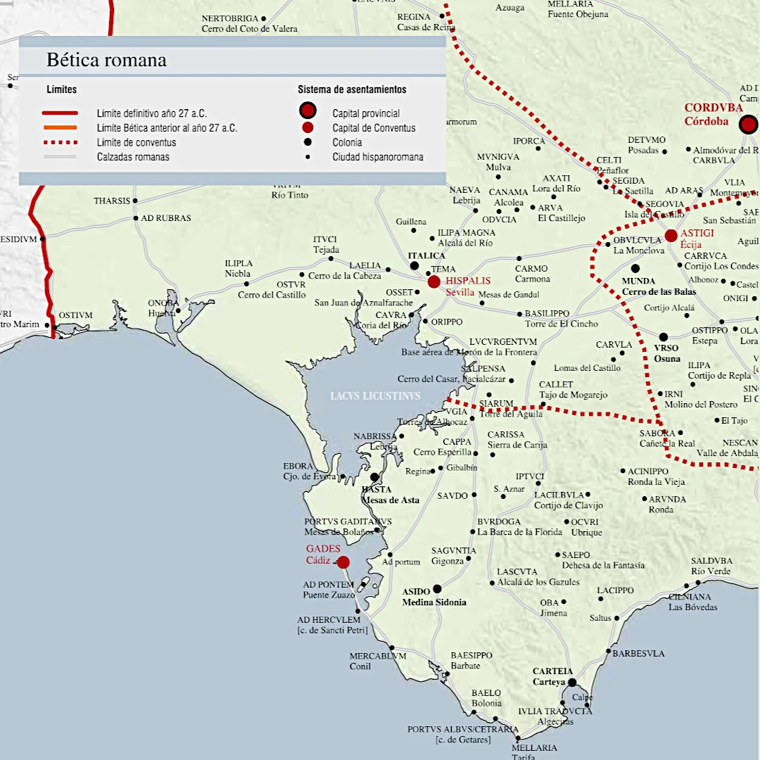 Mapa de la Bética Romana