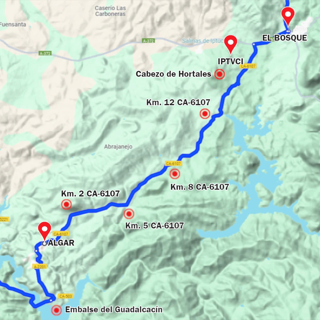 Itinerario propuesto para vehículos