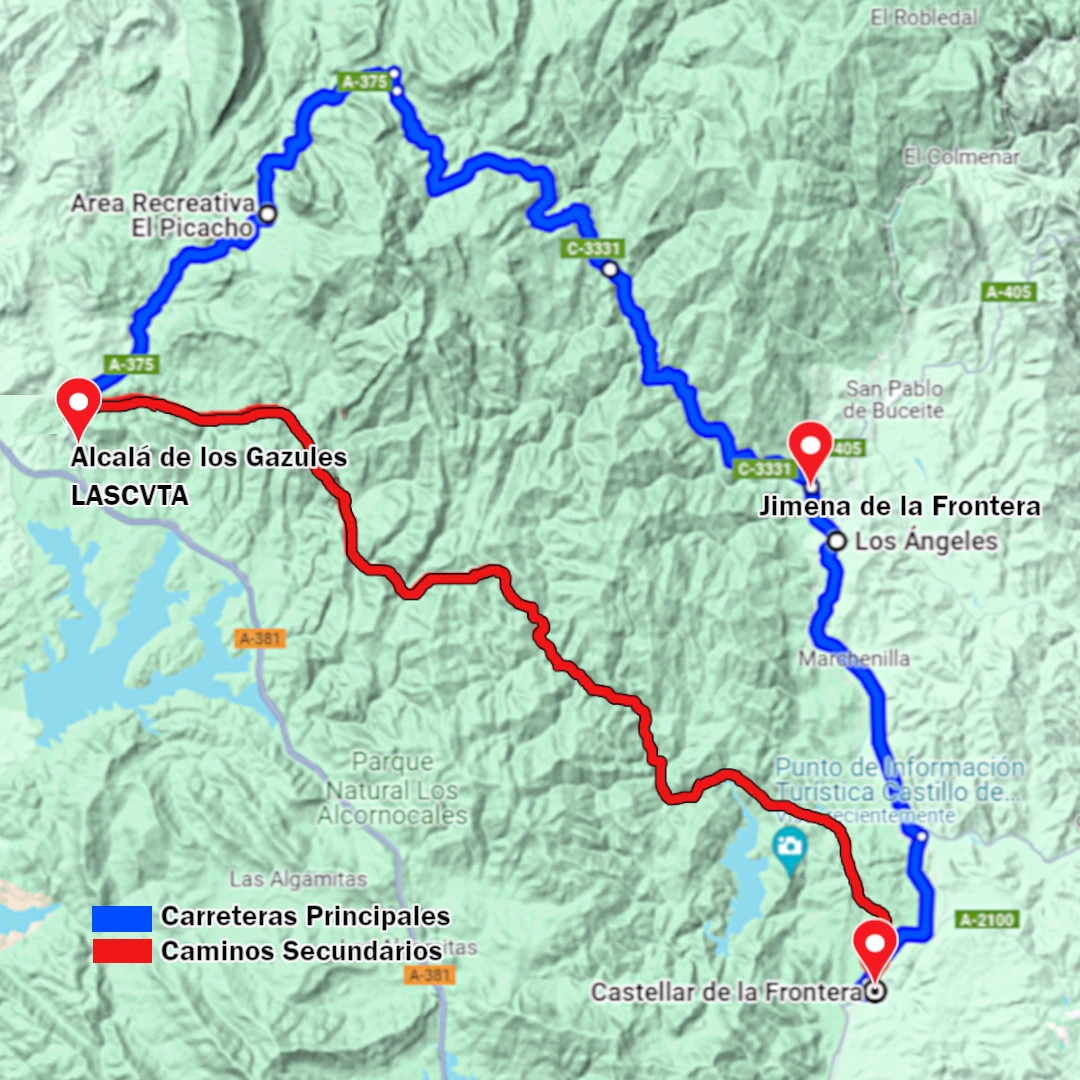 Itinerario propuesto para vehículos